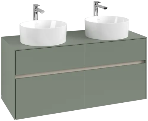 Picture of VILLEROY BOCH Collaro Vanity unit, with lighting, 4 pull-out compartments, 1200 x 548 x 500 mm, Soft Green / Soft Green #C044B0AF