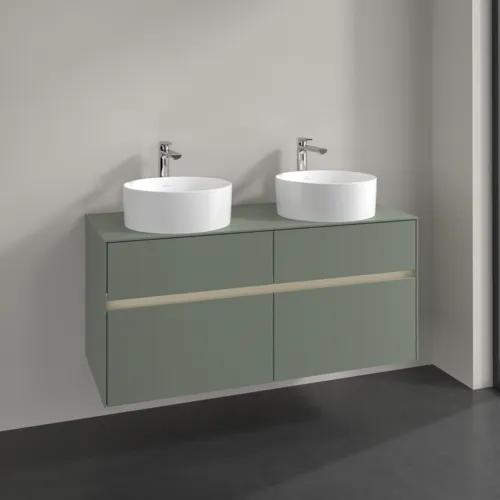 Bild von VILLEROY BOCH Collaro Waschbeckenunterschrank, mit Beleuchtung, 4 Auszüge, 1200 x 548 x 500 mm, Soft Green / Soft Green #C044B0AF