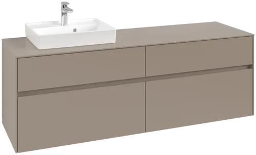Picture of VILLEROY BOCH Collaro Vanity unit, with lighting, 4 pull-out compartments, 1600 x 548 x 500 mm, Taupe / Taupe #C078B0VM