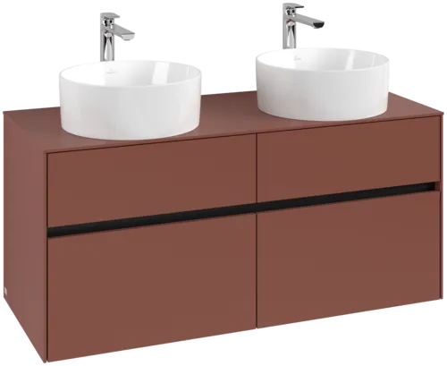 Зображення з  VILLEROY BOCH Collaro Vanity unit, with lighting, 4 pull-out compartments, 1200 x 548 x 500 mm, Wine Red / Wine Red #C044B0AH