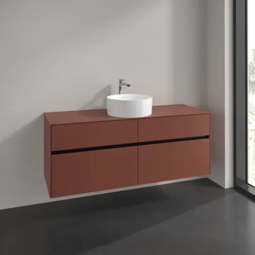 Bild von VILLEROY BOCH Collaro Waschbeckenunterschrank, 4 Auszüge, 1400 x 548 x 500 mm, Wine Red / Wine Red #C04500AH