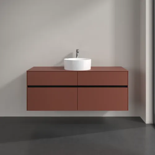 Bild von VILLEROY BOCH Collaro Waschbeckenunterschrank, 4 Auszüge, 1400 x 548 x 500 mm, Wine Red / Wine Red #C04500AH