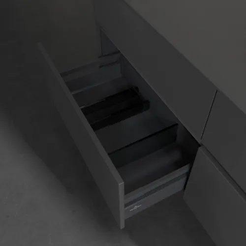 Bild von VILLEROY BOCH Collaro Waschbeckenunterschrank, mit Beleuchtung, 4 Auszüge, 1400 x 548 x 500 mm, Glossy Grey / Glossy Grey #C075B0FP