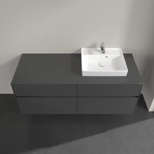 Bild von VILLEROY BOCH Collaro Waschbeckenunterschrank, mit Beleuchtung, 4 Auszüge, 1400 x 548 x 500 mm, Glossy Grey / Glossy Grey #C075B0FP