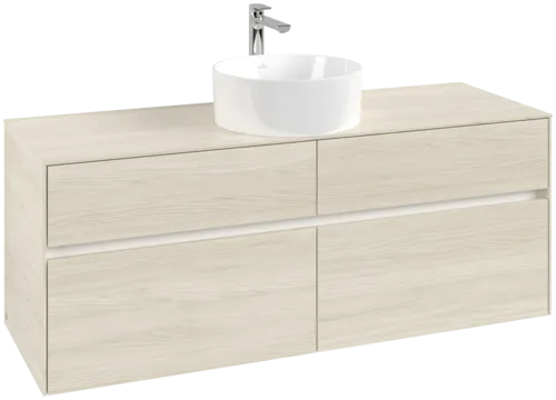 Obrázek VILLEROY BOCH Toaletní skříňka Collaro, 4 výsuvy, 1400 x 548 x 500 mm, bílý dub / bílý dub #C04500AA