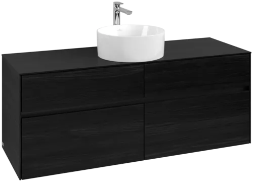 Obrázek VILLEROY BOCH Toaletní skříňka Collaro, 4 výsuvy, 1400 x 548 x 500 mm, černý dub / černý dub #C04500AB
