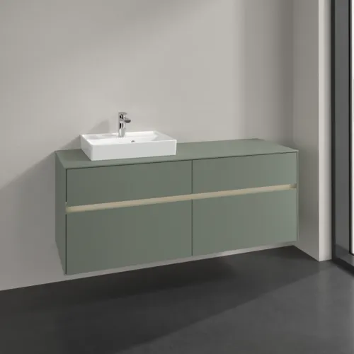 Obrázek VILLEROY BOCH Collaro Vanity unit, with lighting, 4 pull-out compartments, 1400 x 548 x 500 mm, Soft Green / Soft Green #C074B0AF
