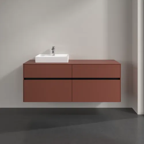 Bild von VILLEROY BOCH Collaro Waschbeckenunterschrank, mit Beleuchtung, 4 Auszüge, 1400 x 548 x 500 mm, Wine Red / Wine Red #C074B0AH
