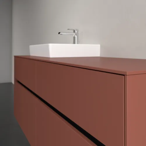 Bild von VILLEROY BOCH Collaro Waschbeckenunterschrank, mit Beleuchtung, 4 Auszüge, 1400 x 548 x 500 mm, Wine Red / Wine Red #C074B0AH