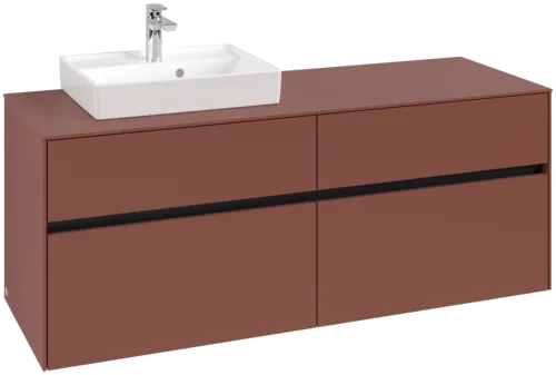 Зображення з  VILLEROY BOCH Collaro Vanity unit, with lighting, 4 pull-out compartments, 1400 x 548 x 500 mm, Wine Red / Wine Red #C074B0AH