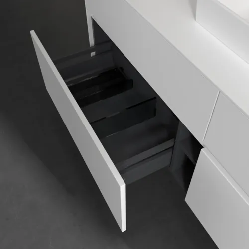 VILLEROY BOCH Collaro Waschbeckenunterschrank, mit Beleuchtung, 4 Auszüge, 1600 x 548 x 500 mm, White Matt / White Matt #C077B0MS, Bild 7