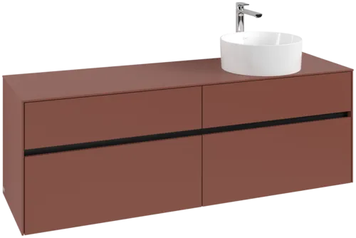 Picture of VILLEROY BOCH Collaro Vanity unit, with lighting, 4 pull-out compartments, 1600 x 548 x 500 mm, Wine Red / Wine Red #C051B0AH