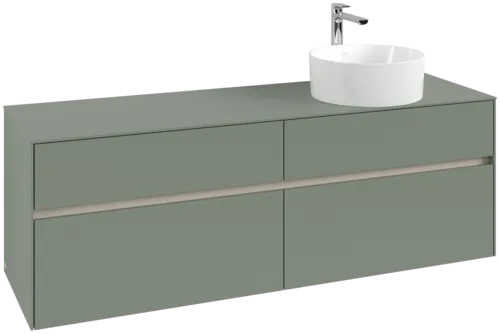 Obrázek VILLEROY BOCH Toaletní skříňka Collaro, s osvětlením, 4 výsuvy, 1600 x 548 x 500 mm, Soft Green / Soft Green #C051B0AF