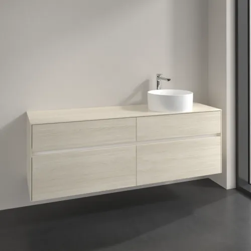 Bild von VILLEROY BOCH Collaro Waschbeckenunterschrank, mit Beleuchtung, 4 Auszüge, 1600 x 548 x 500 mm, White Oak / White Oak #C051B0AA