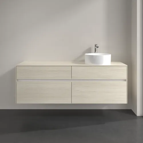 Bild von VILLEROY BOCH Collaro Waschbeckenunterschrank, mit Beleuchtung, 4 Auszüge, 1600 x 548 x 500 mm, White Oak / White Oak #C051B0AA