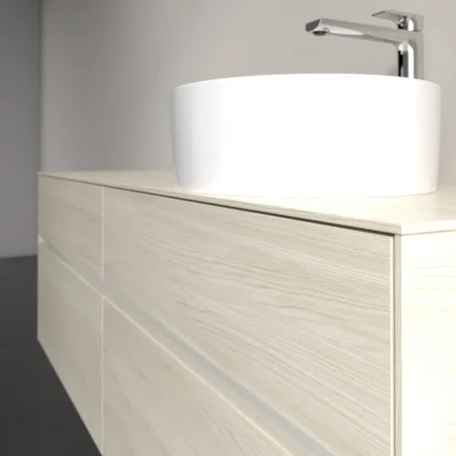 Bild von VILLEROY BOCH Collaro Waschbeckenunterschrank, mit Beleuchtung, 4 Auszüge, 1600 x 548 x 500 mm, White Oak / White Oak #C051B0AA