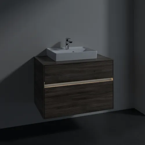 Bild von VILLEROY BOCH Collaro Waschbeckenunterschrank, mit Beleuchtung, 2 Auszüge, 800 x 548 x 500 mm, Stone Oak #C069B0RK