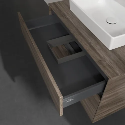 Bild von VILLEROY BOCH Collaro Waschbeckenunterschrank, mit Beleuchtung, 2 Auszüge, 800 x 548 x 500 mm, Stone Oak #C069B0RK
