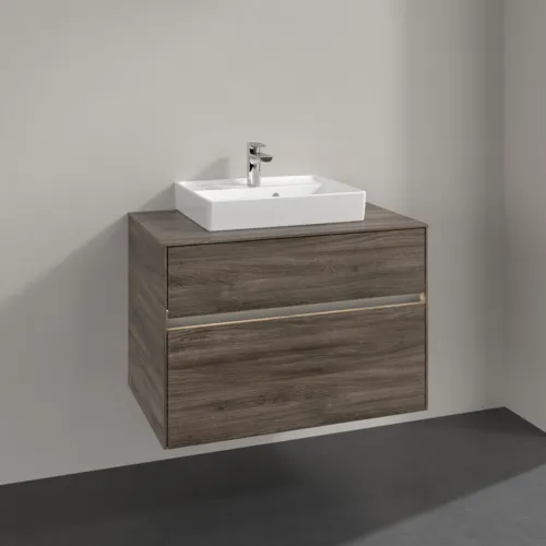Bild von VILLEROY BOCH Collaro Waschbeckenunterschrank, mit Beleuchtung, 2 Auszüge, 800 x 548 x 500 mm, Stone Oak #C069B0RK