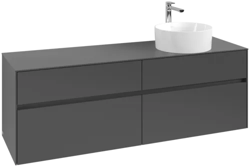 Picture of VILLEROY BOCH Collaro Vanity unit, 4 pull-out compartments, 1600 x 548 x 500 mm, Graphite / Graphite #C05100VR