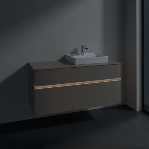 Obrázek VILLEROY BOCH Toaletní skříňka Collaro, s osvětlením, 4 výsuvy, 1200 x 548 x 500 mm, taupe / taupe #C072B0VM
