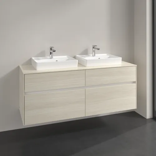 Bild von VILLEROY BOCH Collaro Waschbeckenunterschrank, 4 Auszüge, 1400 x 548 x 500 mm, White Oak / White Oak #C07600AA