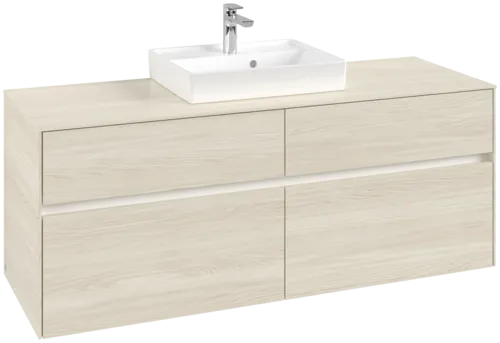VILLEROY BOCH Collaro Vanity unit, with lighting, 4 pull-out compartments, 1400 x 548 x 500 mm, White Oak / White Oak #C073B0AA resmi