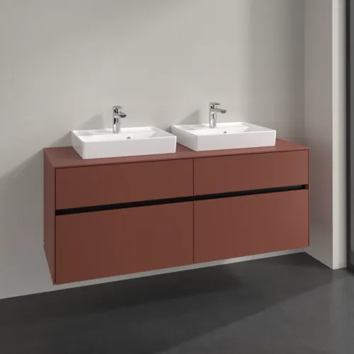 Bild von VILLEROY BOCH Collaro Waschbeckenunterschrank, 4 Auszüge, 1400 x 548 x 500 mm, Wine Red / Wine Red #C07600AH
