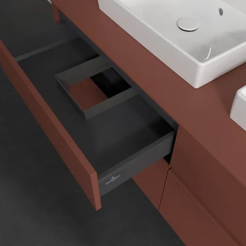 Bild von VILLEROY BOCH Collaro Waschbeckenunterschrank, 4 Auszüge, 1400 x 548 x 500 mm, Wine Red / Wine Red #C07600AH