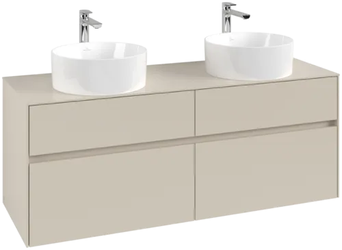 Зображення з  VILLEROY BOCH Collaro Vanity unit, with lighting, 4 pull-out compartments, 1400 x 548 x 500 mm, Cashmere Grey / Cashmere Grey #C048B0VN