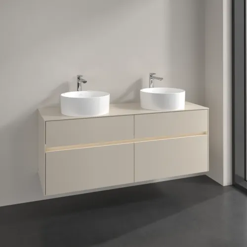 Bild von VILLEROY BOCH Collaro Waschbeckenunterschrank, mit Beleuchtung, 4 Auszüge, 1400 x 548 x 500 mm, Cashmere Grey / Cashmere Grey #C048B0VN