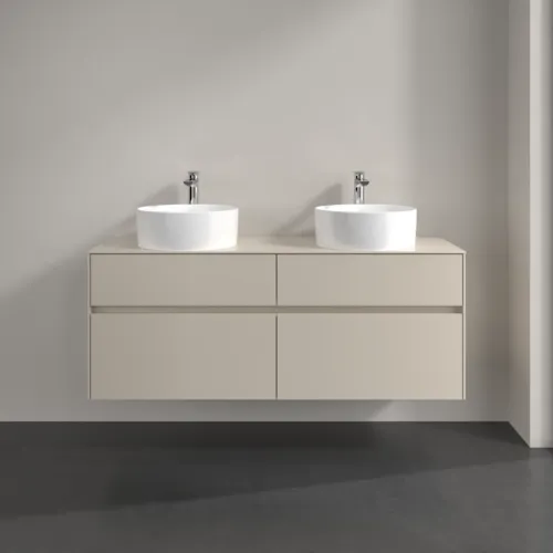 Bild von VILLEROY BOCH Collaro Waschbeckenunterschrank, mit Beleuchtung, 4 Auszüge, 1400 x 548 x 500 mm, Cashmere Grey / Cashmere Grey #C048B0VN