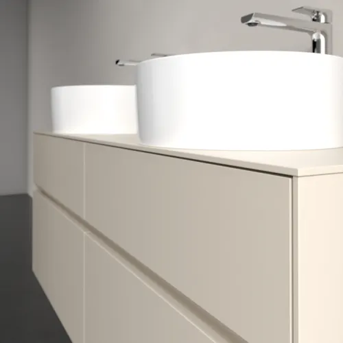 Bild von VILLEROY BOCH Collaro Waschbeckenunterschrank, mit Beleuchtung, 4 Auszüge, 1400 x 548 x 500 mm, Cashmere Grey / Cashmere Grey #C048B0VN