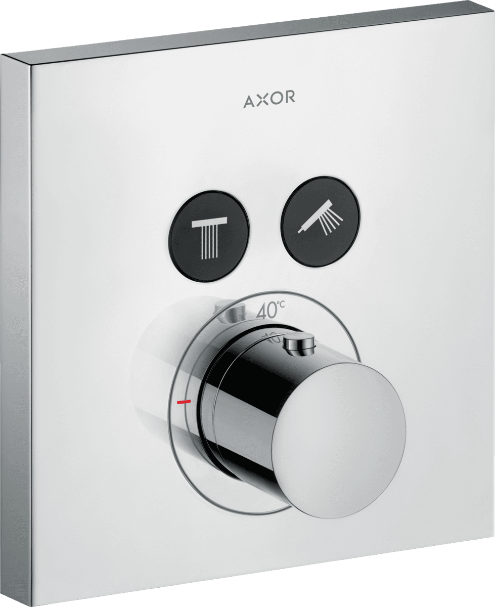 Bild von HANSGROHE AXOR ShowerSolutions Thermostat Unterputz eckig für 2 Verbraucher #36715000 - Chrom