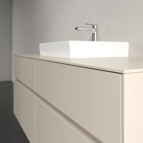 Picture of VILLEROY BOCH Collaro Vanity unit, 4 pull-out compartments, 1400 x 548 x 500 mm, Cashmere Grey / Cashmere Grey #C07300VN