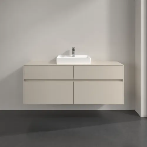 Picture of VILLEROY BOCH Collaro Vanity unit, 4 pull-out compartments, 1400 x 548 x 500 mm, Cashmere Grey / Cashmere Grey #C07300VN