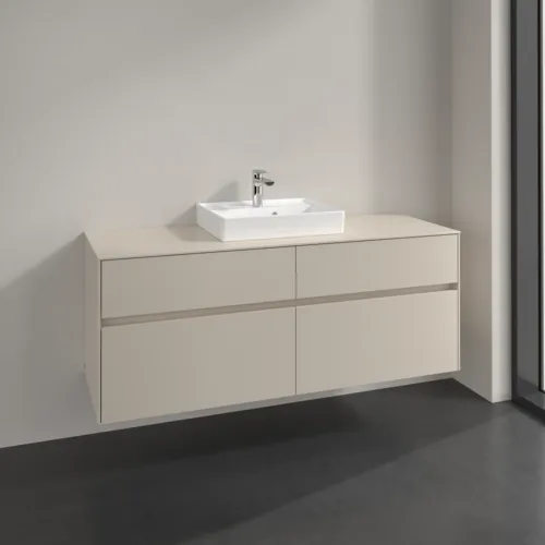 Picture of VILLEROY BOCH Collaro Vanity unit, 4 pull-out compartments, 1400 x 548 x 500 mm, Cashmere Grey / Cashmere Grey #C07300VN