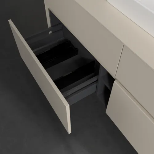 Picture of VILLEROY BOCH Collaro Vanity unit, 4 pull-out compartments, 1400 x 548 x 500 mm, Cashmere Grey / Cashmere Grey #C07300VN
