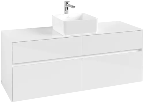 Obrázek VILLEROY BOCH Toaletní skříňka Collaro, 4 výsuvy, 1400 x 548 x 500 mm, lesklá bílá / lesklá bílá #C04500DH