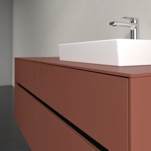 Bild von VILLEROY BOCH Collaro Waschbeckenunterschrank, mit Beleuchtung, 4 Auszüge, 1400 x 548 x 500 mm, Wine Red / Wine Red #C075B0AH