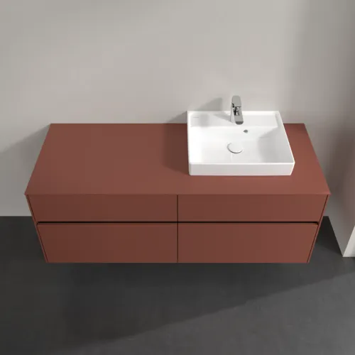 Bild von VILLEROY BOCH Collaro Waschbeckenunterschrank, mit Beleuchtung, 4 Auszüge, 1400 x 548 x 500 mm, Wine Red / Wine Red #C075B0AH