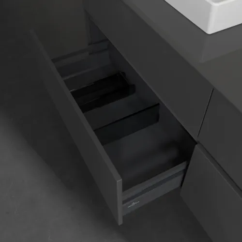 VILLEROY BOCH Collaro Waschbeckenunterschrank, 4 Auszüge, 1600 x 548 x 500 mm, Glossy Grey / Glossy Grey #C07800FP, Bild 6