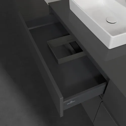 VILLEROY BOCH Collaro Waschbeckenunterschrank, 4 Auszüge, 1600 x 548 x 500 mm, Glossy Grey / Glossy Grey #C07800FP, Bild 7