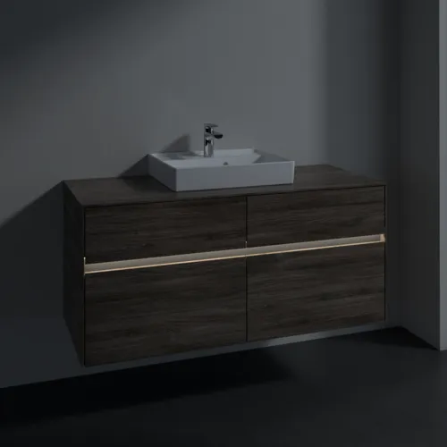 Bild von VILLEROY BOCH Collaro Waschbeckenunterschrank, mit Beleuchtung, 4 Auszüge, 1200 x 548 x 500 mm, Stone Oak #C070B0RK