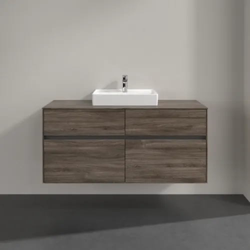 Bild von VILLEROY BOCH Collaro Waschbeckenunterschrank, mit Beleuchtung, 4 Auszüge, 1200 x 548 x 500 mm, Stone Oak #C070B0RK