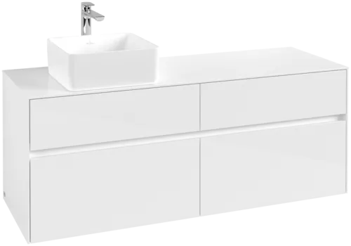 Obrázek VILLEROY BOCH Toaletní skříňka Collaro, 4 výsuvy, 1400 x 548 x 500 mm, lesklá bílá / lesklá bílá #C04600DH