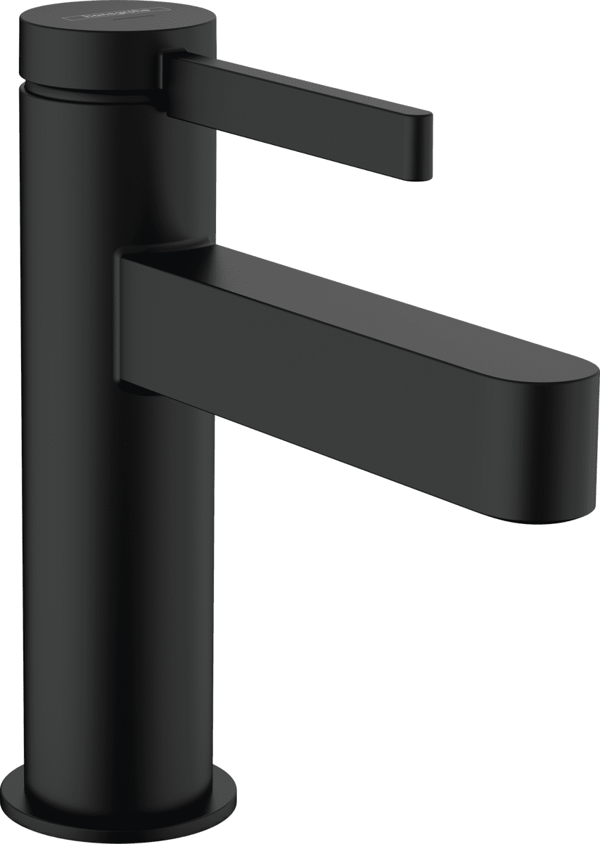 Зображення з  HANSGROHE Finoris Pillar tap 100 with lever handle for cold water or pre-adjusted water without waste set #76013670 - Matt Black