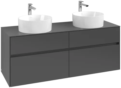 VILLEROY BOCH Collaro Vanity unit, with lighting, 4 pull-out compartments, 1400 x 548 x 500 mm, Graphite / Graphite #C048B0VR resmi