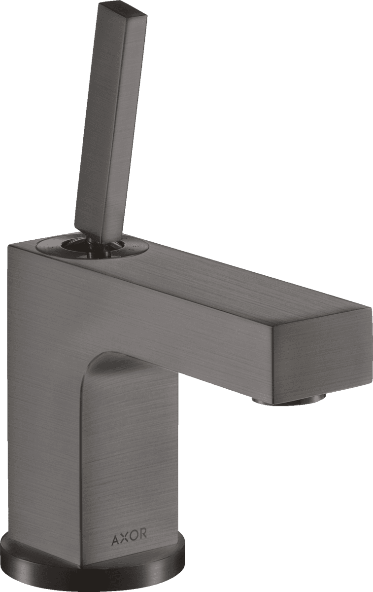 Bild von HANSGROHE AXOR Citterio Einhebel-Waschtischmischer 80 mit Pingriff für Handwaschbecken mit Zugstangen-Ablaufgarnitur #39015340 - Brushed Black Chrome