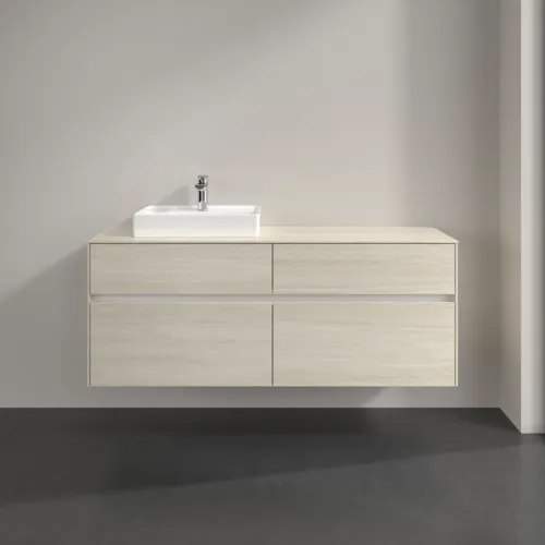 Bild von VILLEROY BOCH Collaro Waschbeckenunterschrank, mit Beleuchtung, 4 Auszüge, 1400 x 548 x 500 mm, White Oak / White Oak #C074B0AA